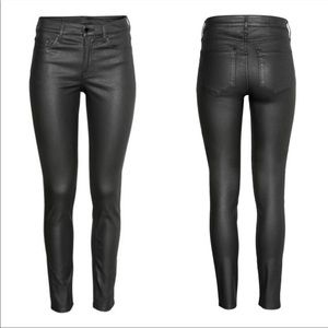 H&M Black Coated Skinny Jeans